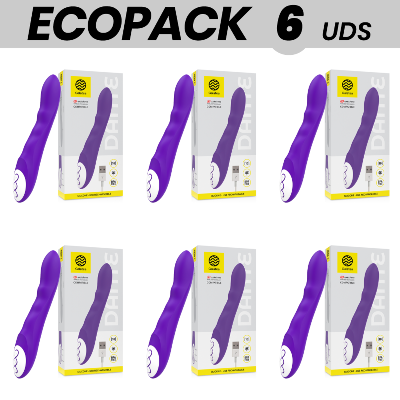 ECOPACK 6 UNIDADES - VIBRADOR GALATEA DANTE LILAC COMPATÍVEL COM TECNOLOGIA WATCHME WIRELESS