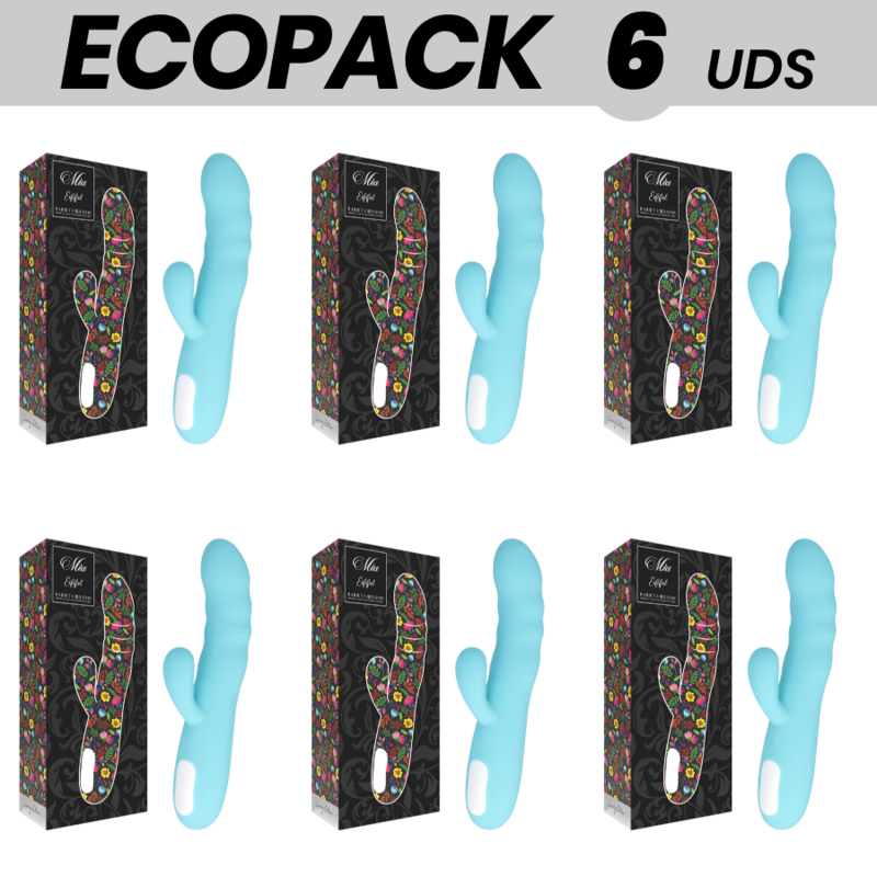ECOPACK 6 UNIDADES - MIA EIFFEL TURQUESA AZUL ROTATOR VIBRADOR