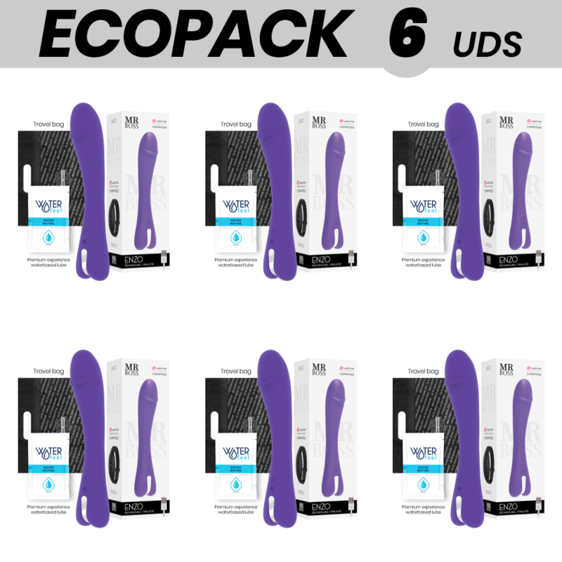 ECOPACK 6 UNIDADES - MR BOSS ENZO VIBRATOR COMPATÍVEL COM TECNOLOGIA SEM FIO WATCHME