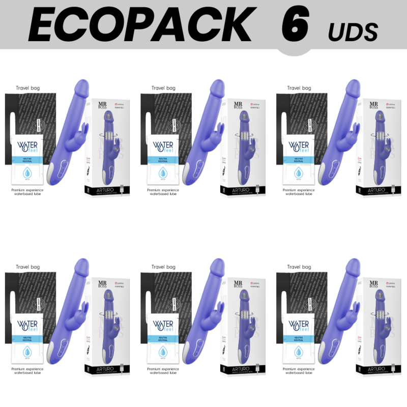 ECOPACK 6 UNIDADES - MR BOSS ARTURO VIBRATOR  ROTATOR COMPATIBLE CON WATCHME WIRELESS TECHNOLOGY
